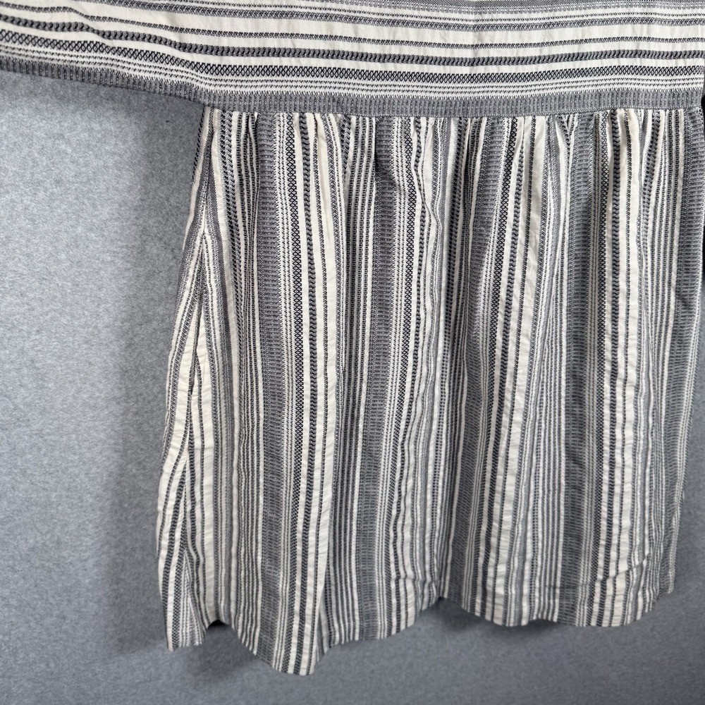 Garnet hill dress womens 8 gray striped boat neck long sleeve cotton - Picture 4 of 8